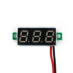 Digital voltmeter with green LEDs, 3.5 - 30 V, small, 3-digit and 2-wire